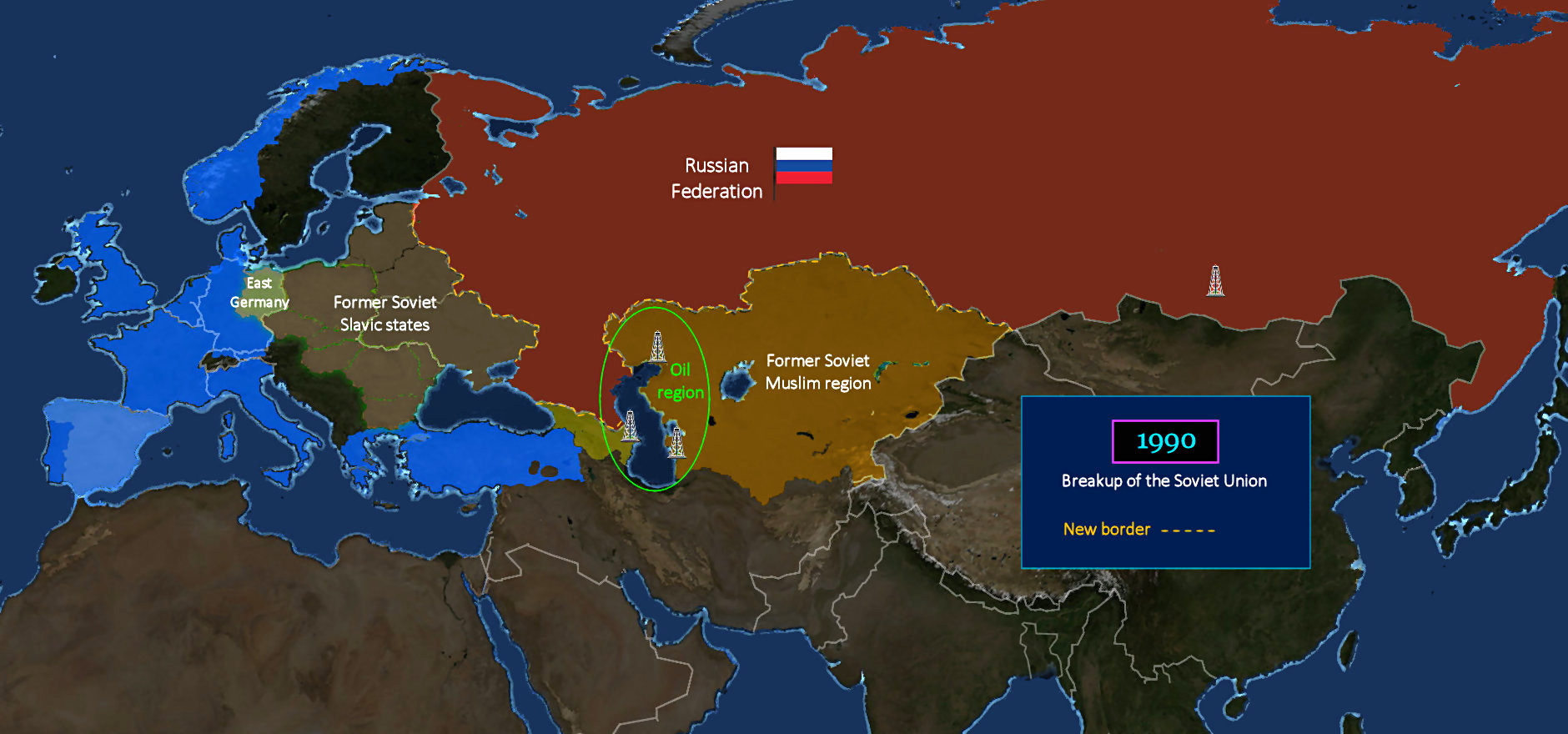 Breakup of Soviet Union, 1990 map